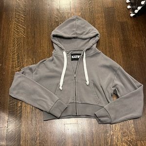 Grey Katie J NYC cropped tweens zip up